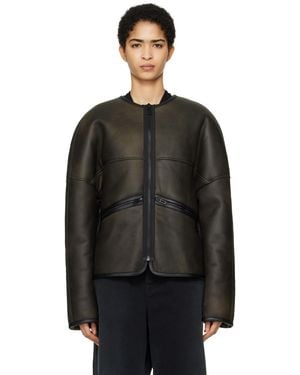032c Buttery Shearling Leather Jacket - Black
