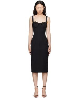 Versace Jeans Couture Baroque Buckle Bustier Midi Dress - Black