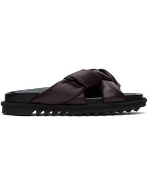 Dries Van Noten ブラウン パデッド サンダル - ブラック
