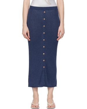 Baserange Drip Midi Skirt - Blue