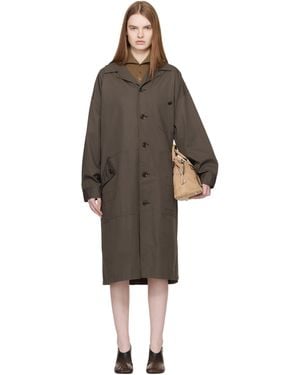 Y's Yohji Yamamoto Manteau Kaki À Cinq Poches - Noir