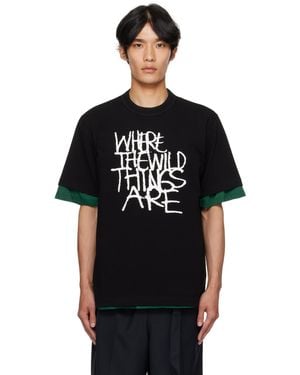 Sacai ブラック 'Where The Wild Things Are' Tシャツ