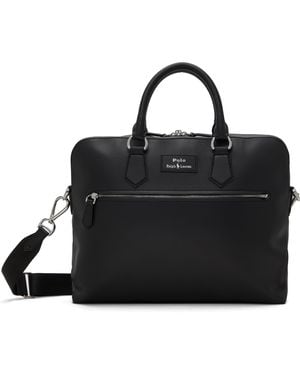 Polo Ralph Lauren Smooth Leather Commuter Briefcase - Black
