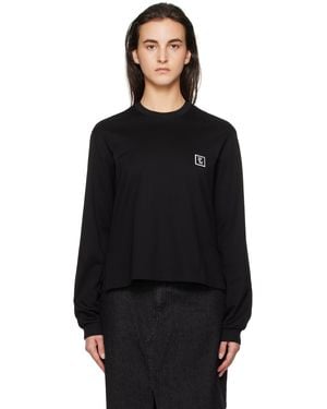 WOOYOUNGMI ブラック バックロゴ 長袖Tシャツ