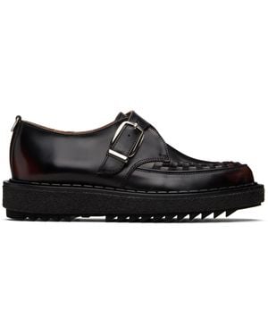 George Cox Burgundy Ymc Edition Ripple Hatton Monk Loafers - Black