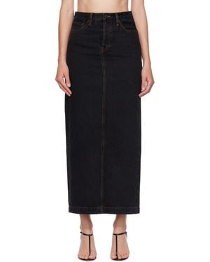 Wardrobe NYC Denim Column Midi Skirt - Black