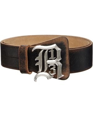 R13 Logo Buckle Belt - Black