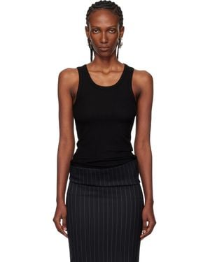 Mugler Ribbed Tank Top - Black