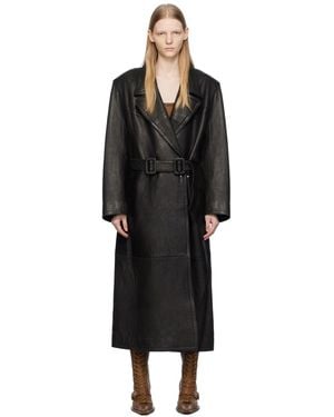 KNWLS Ssense Exclusive Ballis Leather Coat - Black