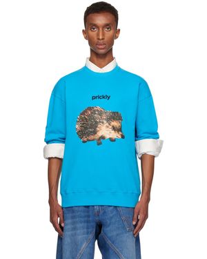 JW Anderson Hedgehog Print Crewneck Sweatshirt - Blue