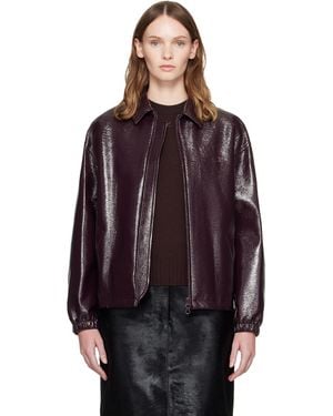 Courreges Blouson Aviateur Bourgogne En Vinyle - Violet