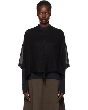 Y's Yohji Yamamoto Half Sleeve Box Shirt - Black