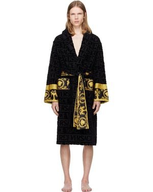Versace Sortie-De-Bain Noire À Motif I Love Baroque