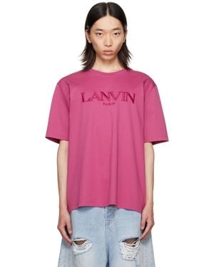 Lanvin Classic Paris' Embroidered T-Shirt - Pink