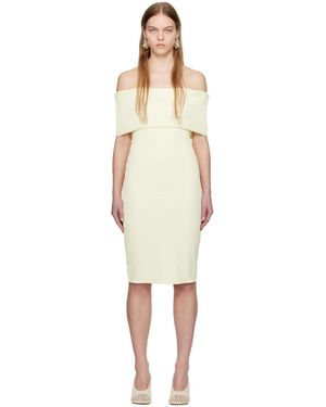 Bottega Veneta Off- Textu Midi Dress - Black