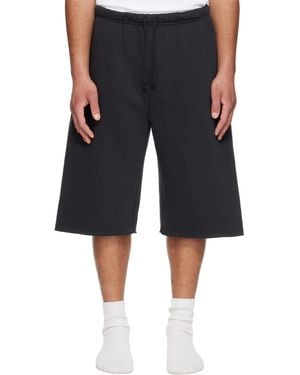 Skims Fleece Lounge Relaxed Long Shorts - Black
