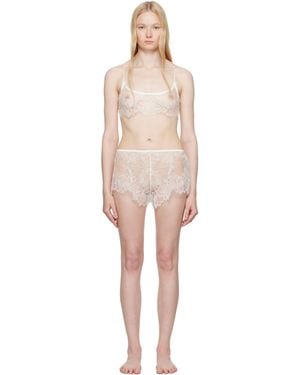 Skims Ultra Fine Lace Bralette & Short Set - Black
