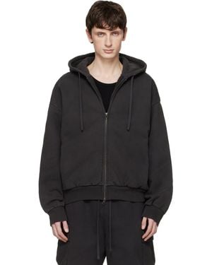 Skims Heavyweight Fleece Zip-Up Hoodie - Black