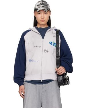 Balenciaga Raglan Zip-Up Hoodie - Blue