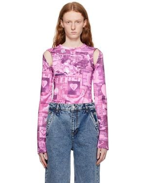 Moschino グラフィック ボディスーツ - ピンク