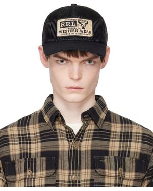 RRL Western Trucker Cap - Black