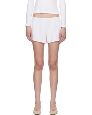 Leset Pointelle Mini Shorts - Black