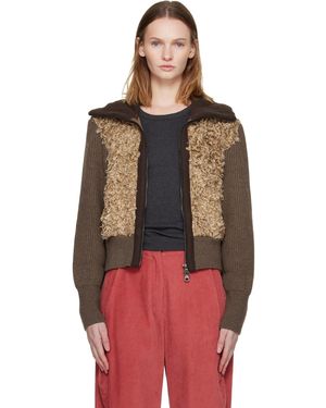 ANDERSSON BELL Cardigan Brun Et À Panneaux - Rouge