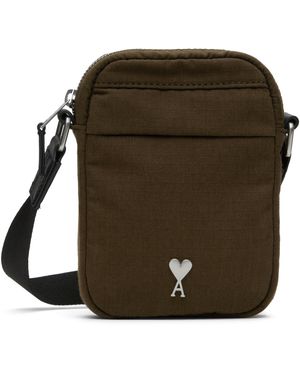 Ami Paris カーキ スモール Ami De Coeur キャンバス クロスボディバッグ - グリーン