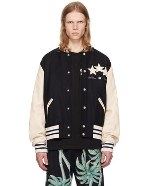 Amiri ブラック Stars ボンバージャケット