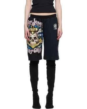 Marine Serre Black Printed Shorts