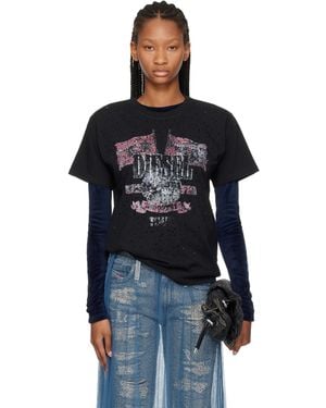 DIESEL Concert Graphics & Crystals T-Shirt - Black