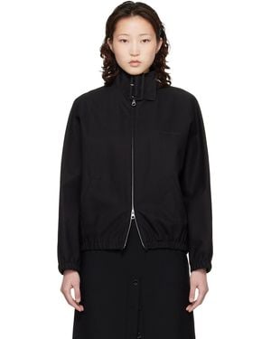 Courreges Buckle Zipped Bomber Jacket - Black
