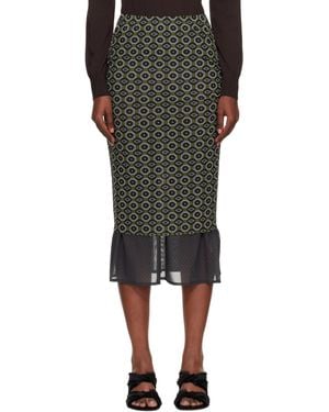 Dries Van Noten Transparent Mesh Midi Skirt - Black