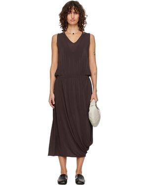 Lemaire Double Layer Drape Midi Dress - Black