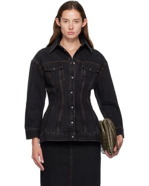 Wardrobe NYC Denim Contour Jacket - Black