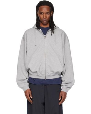 Vetements Embroidered Zip Up Hoodie - Grey
