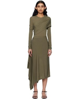 Helmut Lang Khaki Protection Midi Dress - Black