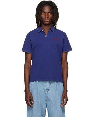 Acne Studios Embroidered Logo Polo - Blue