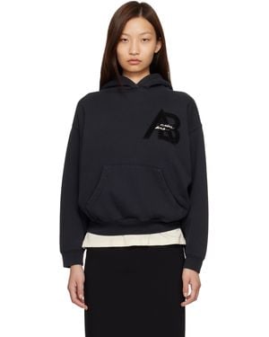 Anine Bing Jaci Letterman Hoodie - Black