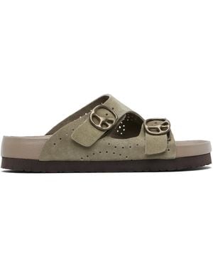 Needles Khaki Double Strap Sandals - Black