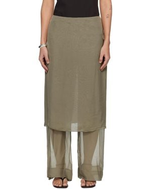 Paloma Wool Khaki Low Silk Archive Trousers - Multicolour