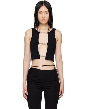 Christopher Esber Crystal Lattice Tank Top - Black