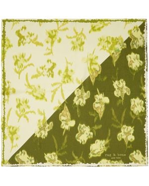 Rag & Bone Foulard De Style Bandana Vert En Soie À Motif Fleuri