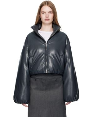 Nanushka Lilima Down Vegan Leather Jacket - Black