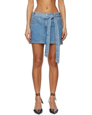 The Attico Denim Miniskirt - Blue