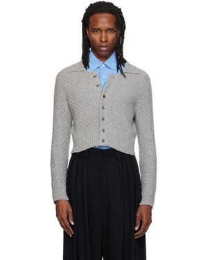 SOSHIOTSUKI Short Knit Cardigan - Grey