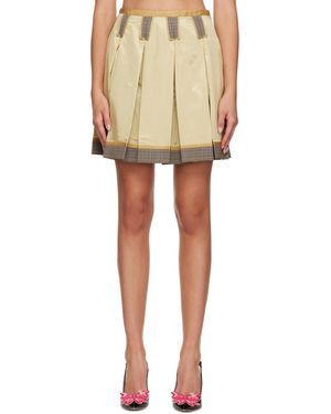 Moschino Beige Inside Out Miniskirt - Yellow