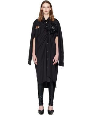 Junya Watanabe Wool & Synthetic Leather Midi Dress - Black