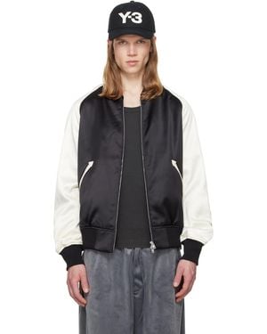 Y-3 Liquid Logo Satin Souvenir Jacket - Black