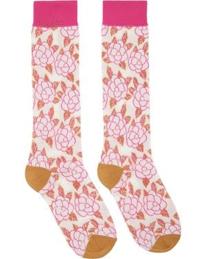 Marni Flower Jacquard Socks - Pink